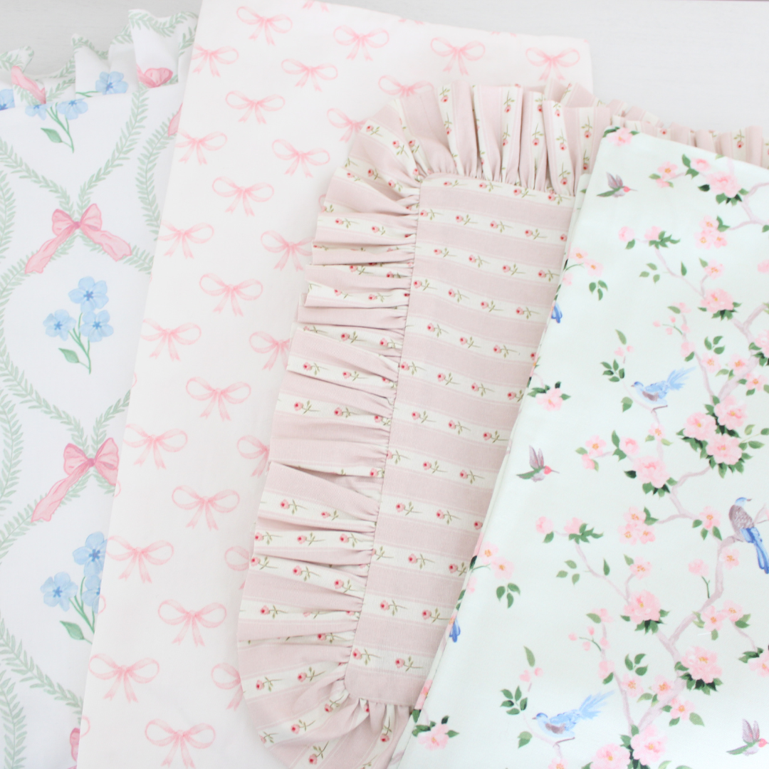 Ruffle Tiny Roses Pillow Cover