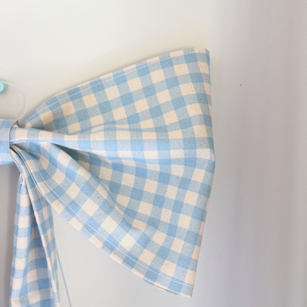 Blue gingham house bow