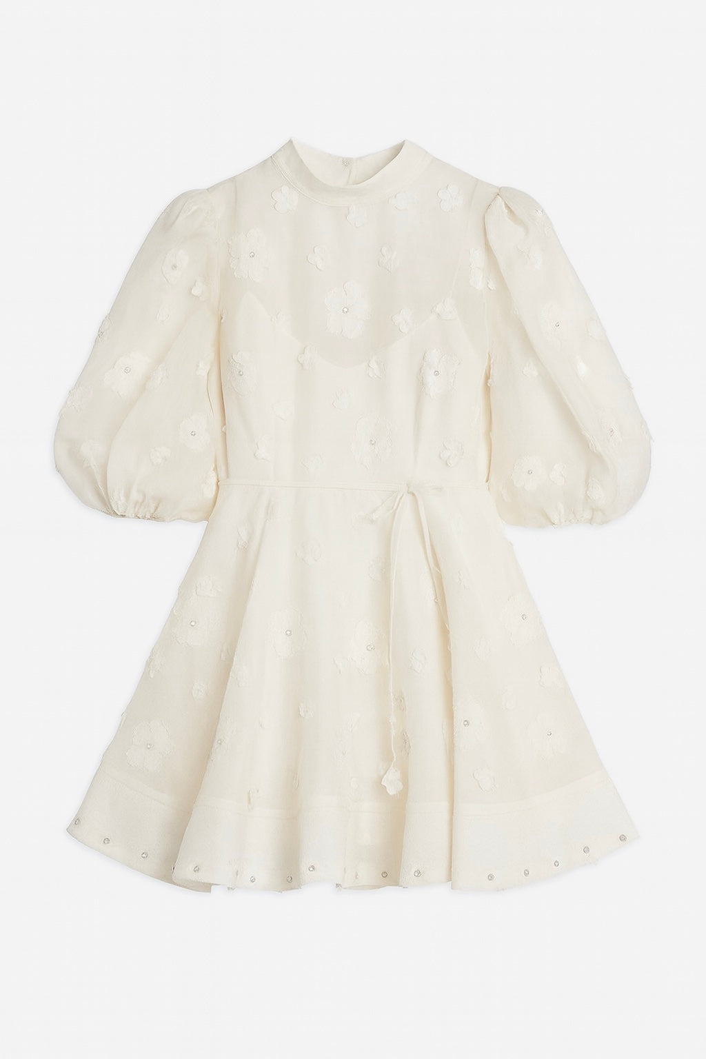Floral Embellished Sheer Mini Dress
