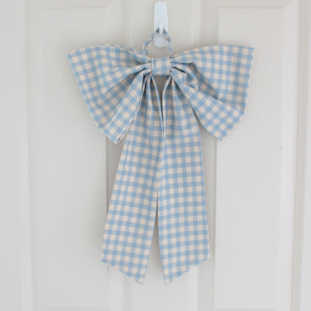 Blue gingham house bow
