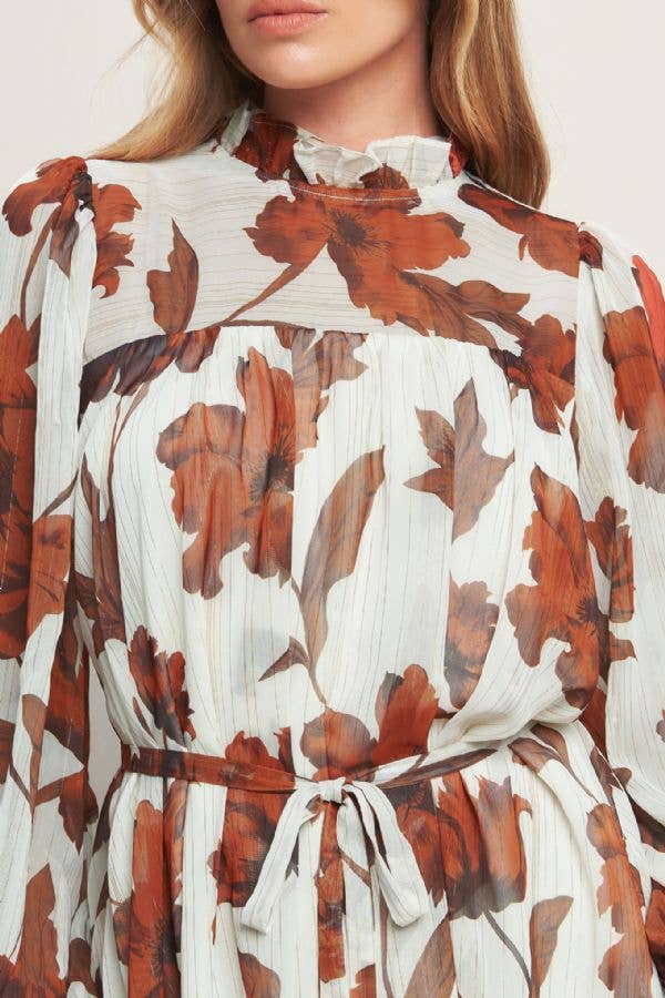 Printed woven mini dress