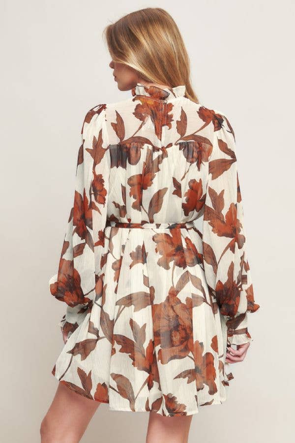 Printed woven mini dress