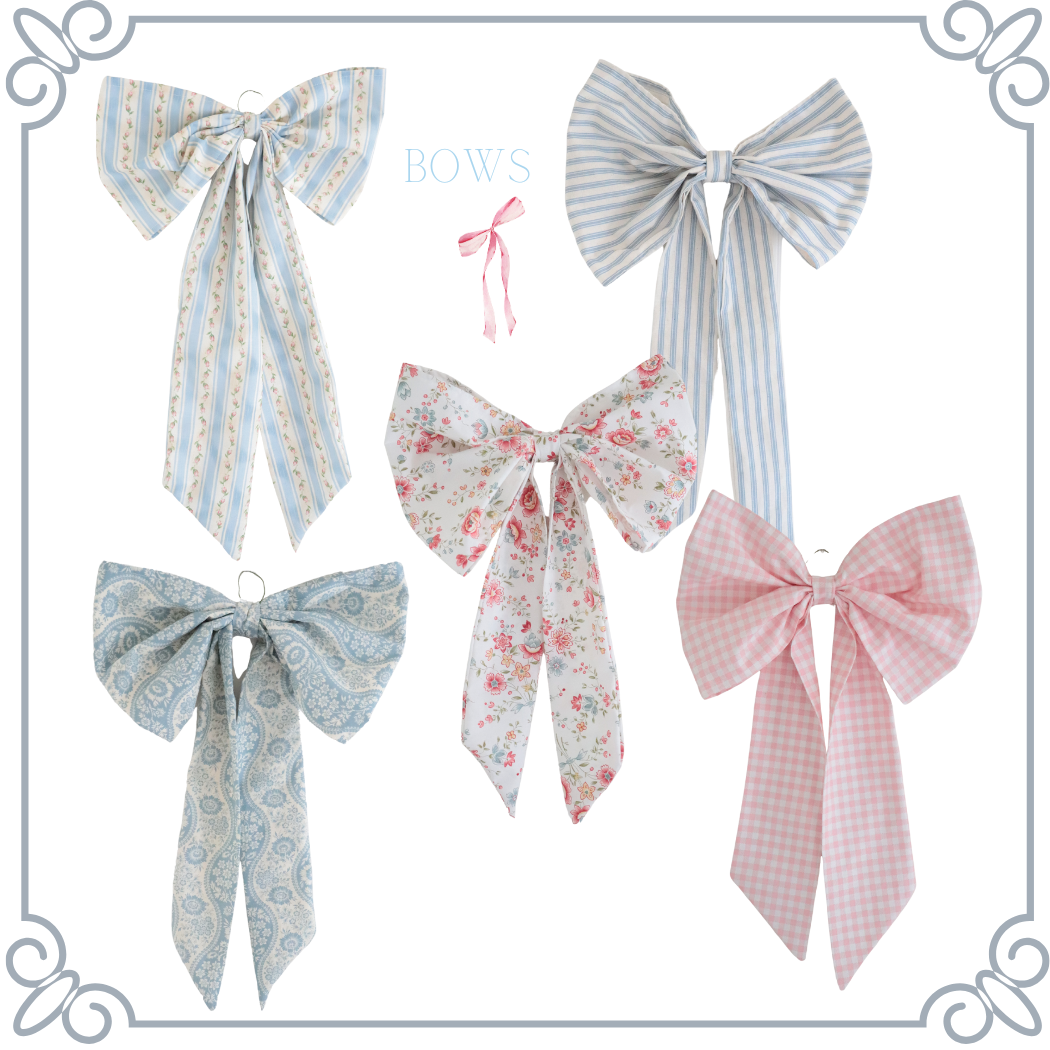 Blue gingham house bow
