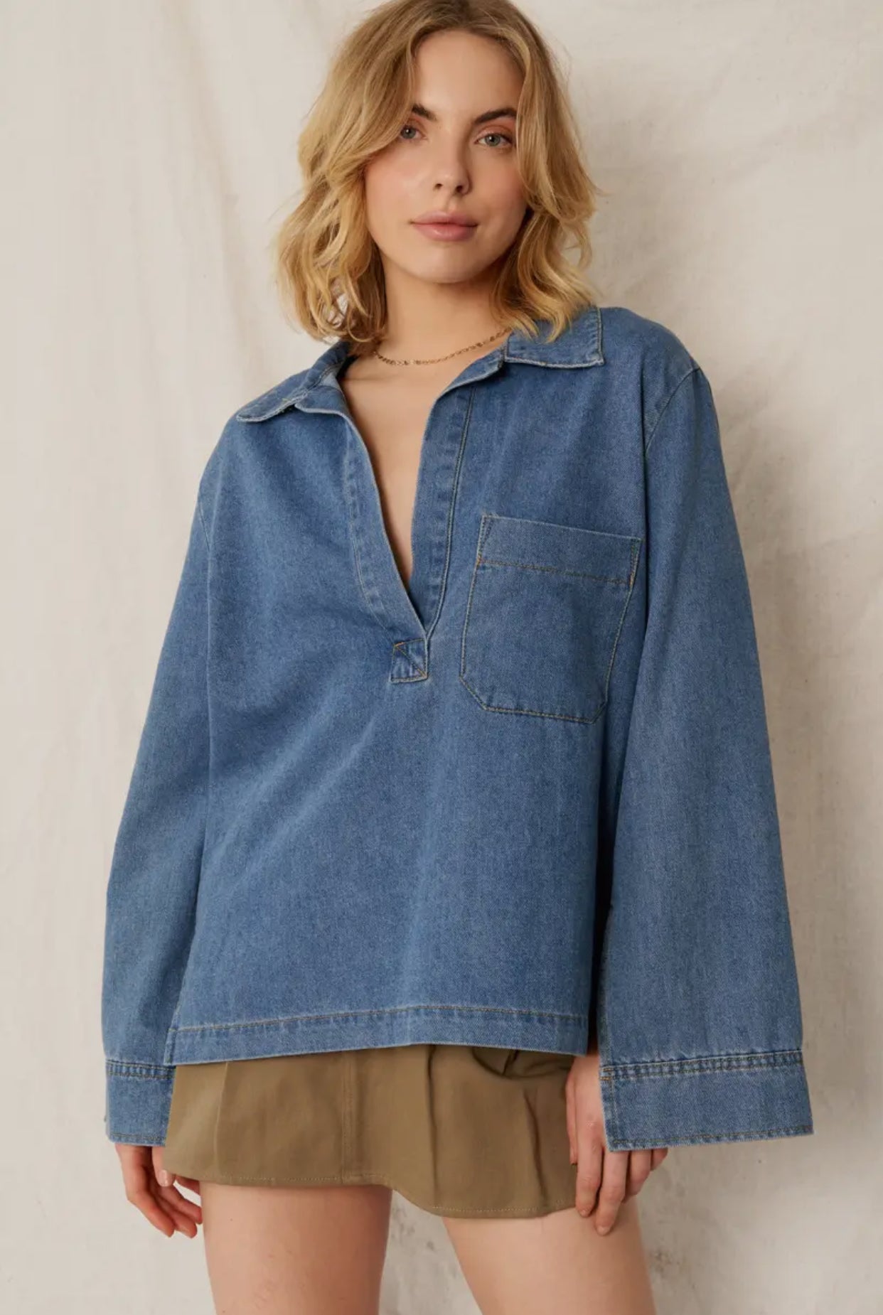 Lana Oversized Denim Top