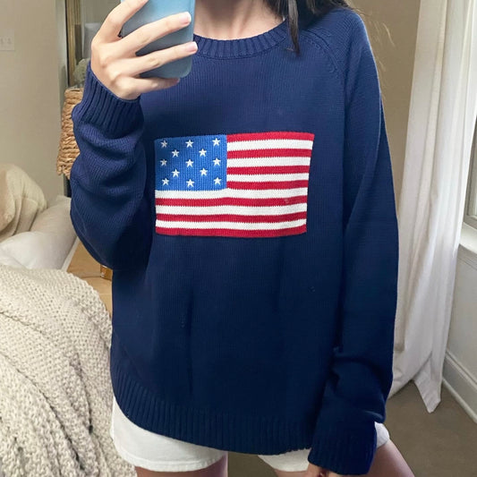 Navy American Flag Sweater