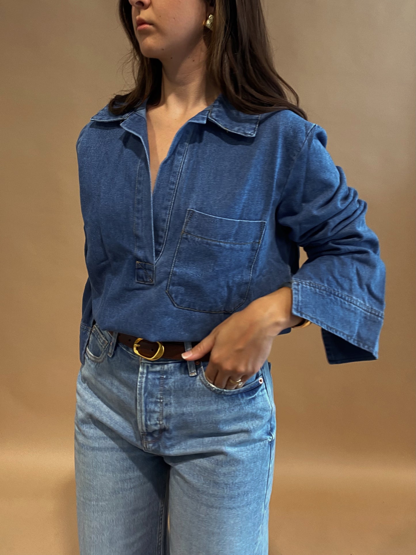 Lana Oversized Denim Top