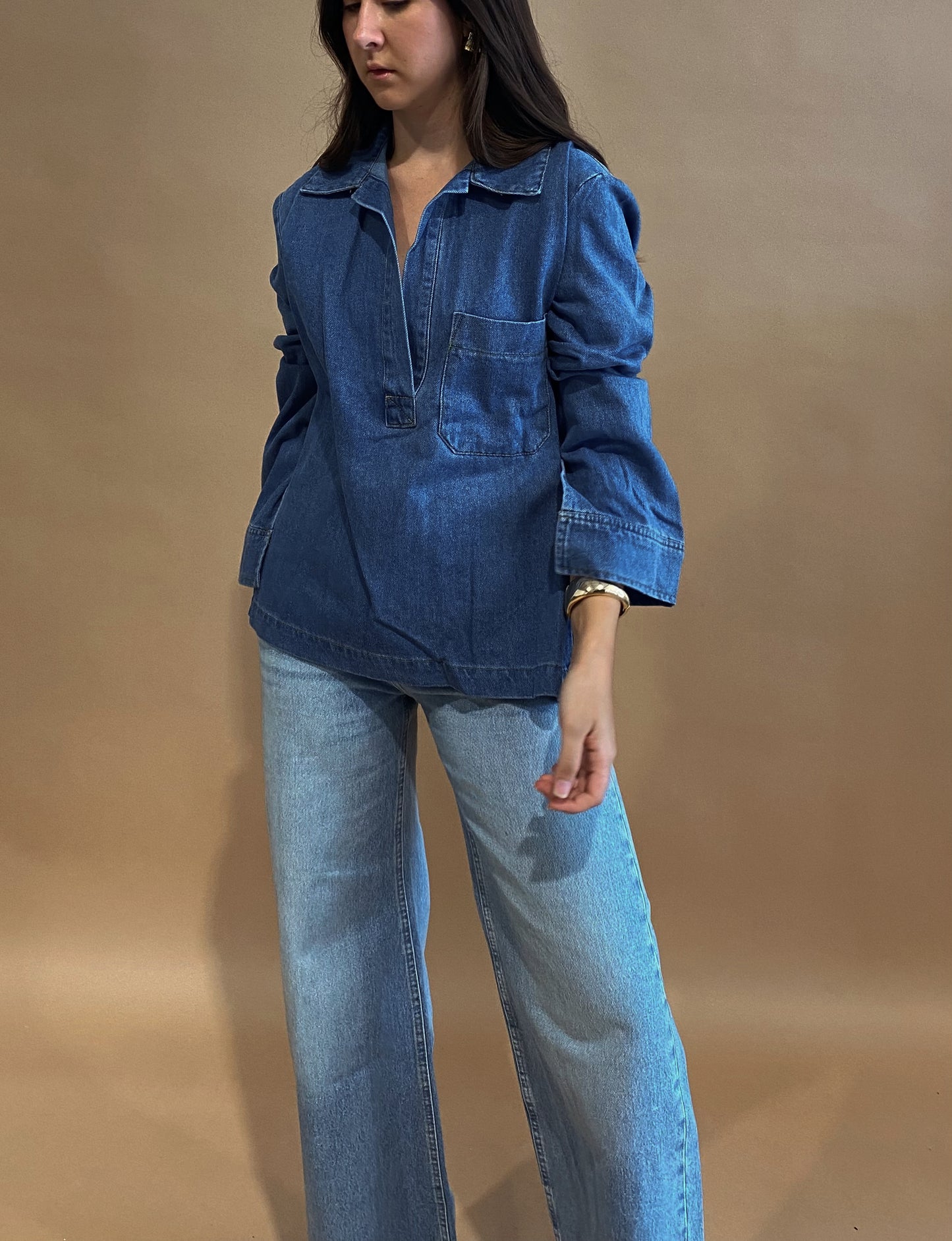 Lana Oversized Denim Top