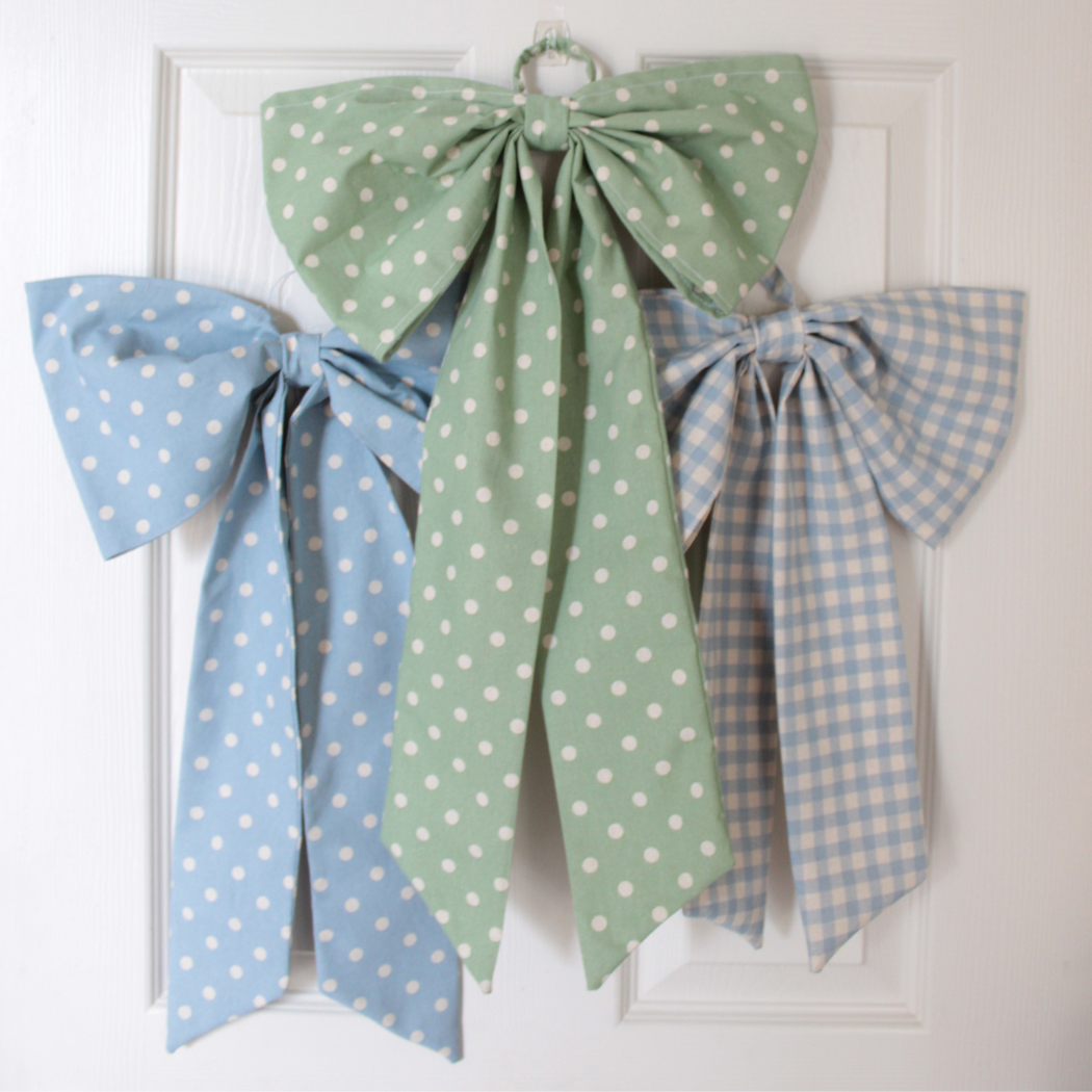 Blue gingham house bow