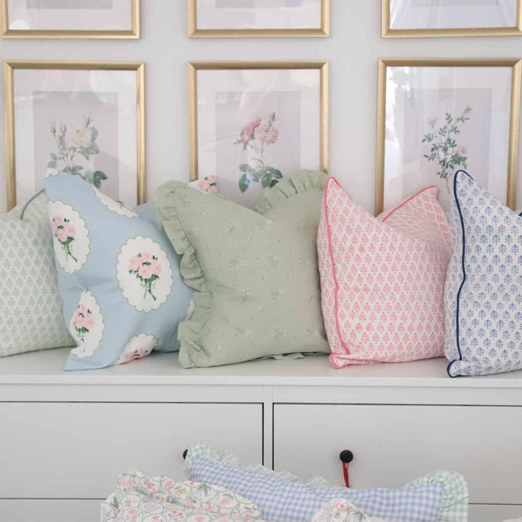 Sage Green Ruffle Pillow Cover