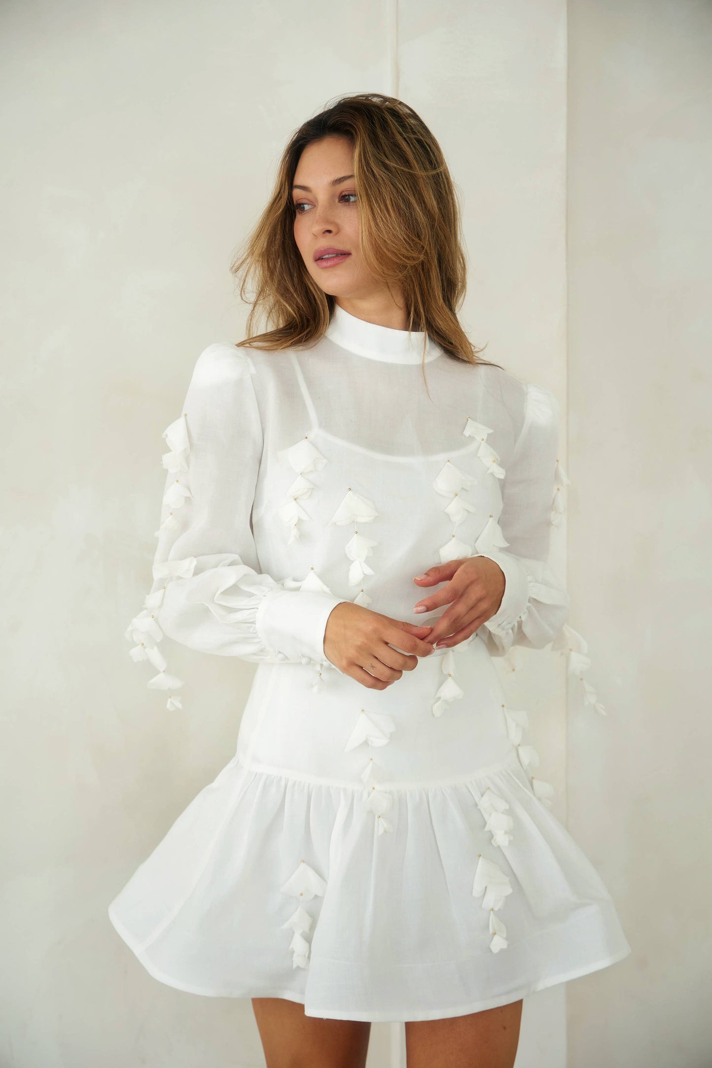 Floral Trim Fit And Flare Skirt