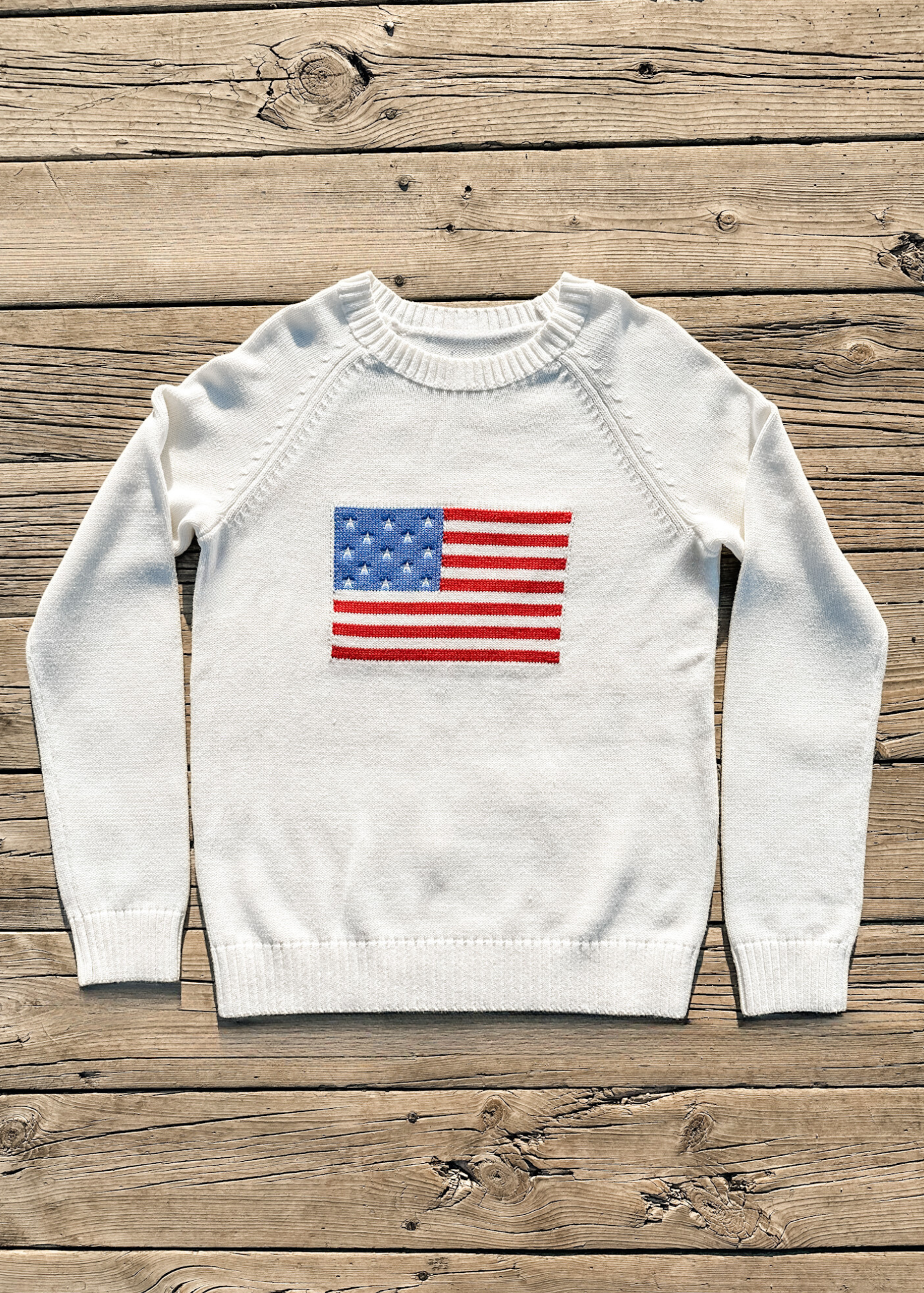 Ivory American Flag Sweater